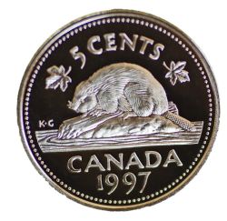 5 CENTS -  5 CENTS 1997 (PR) -  1997 CANADIAN COINS