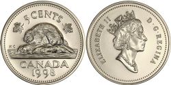 5 CENTS -  5 CENTS 1998 - BRILLANT INCIRCULE (BU) -  1998 CANADIAN COINS