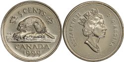 5 CENTS -  5 CENTS 1999 - BRILLANT INCIRCULE (BU) -  1999 CANADIAN COINS