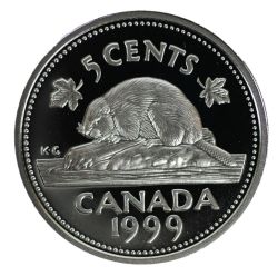 5 CENTS -  5 CENTS 1999 (PR) -  1999 CANADIAN COINS