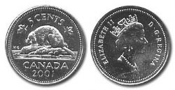 5 CENTS -  5 CENTS 2001 -  2001 CANADIAN COINS