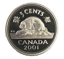 5 CENTS -  5 CENTS 2001 (PR) -  2001 CANADIAN COINS