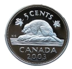 5 CENTS -  5 CENTS 2003 ANCIENNE EFFIGIE (PR) -  PIÈCES DU CANADA 2003