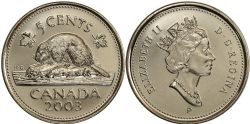5 CENTS -  5 CENTS 2003 P ANCIENNE EFFIGIE (BU) -  2003 CANADIAN COINS
