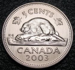 5 CENTS -  5 CENTS 2003 P ANCIENNE EFFIGIE (SP) -  2003 CANADIAN COINS