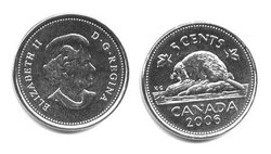 5 CENTS -  5 CENTS 2006 RÉGULIER (BU) -  PIÈCES DU CANADA 2006