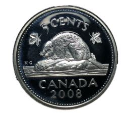 5 CENTS -  5 CENTS 2008 (PR) -  2008 CANADIAN COINS