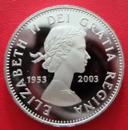 50 CENTS -  1 DOLLAR 2003 - COURONNEMENT (1953-2003) (PR) -  PIÈCES DU CANADA 2003