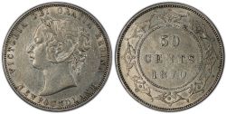 50 CENTS -  50 CENTS 1870 -  1870 NEWFOUNFLAND COINS
