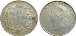 50 CENTS -  50 CENTS 1872 A/A-1 -  PIÈCES DU CANADA 1872