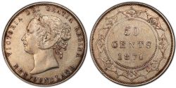 50 CENTS -  50 CENTS 1874 -  PIÈCES DE TERRE-NEUVE 1874
