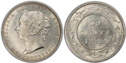 50 CENTS -  50 CENTS 1882 (CIRCULÉ) -  1882 NEWFOUNFLAND COINS