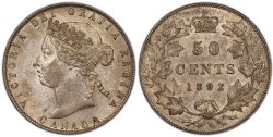 50 CENTS -  50 CENTS 1892 AVERS 4 -  PIÈCES DU CANADA 1892