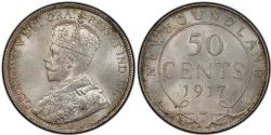50 CENTS -  50 CENTS 1917 C (AU) -  1917 NEWFOUNFLAND COINS