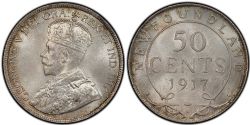 50 CENTS -  50 CENTS 1917 C (CIRCULÉ) -  1917 NEWFOUNFLAND COINS