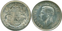 50 CENTS -  50 CENTS 1938 -  PIÈCES DU CANADA 1938
