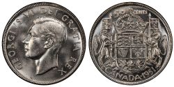 50 CENTS -  50 CENTS 1951 DATE LARGE -  PIÈCES DU CANADA 1951