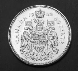 50 CENTS -  50 CENTS 1963 -  PIÈCES DU CANADA 1963