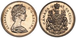 50 CENTS -  50 CENTS 1969 -  PIÈCES DU CANADA 1969