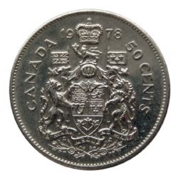 50 CENTS -  50 CENTS 1978 - PIERRES CARRÉES (RÉGULIER) - BRILLANT INCIRCULÉ (BU) -  PIÈCES DU CANADA 1978