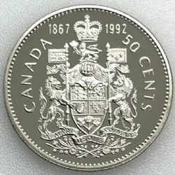 50 CENTS -  50 CENTS 1992 (PR) -  PIÈCES DU CANADA 1992