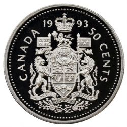 50 CENTS -  50 CENTS 1993 (PR) -  PIÈCES DU CANADA 1993