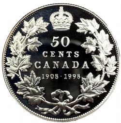 50 CENTS -  50 CENTS 1998 1908-1998 ÉDITION MIROIR (PR) -  PIÈCES DU CANADA 1998