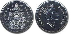 50 CENTS -  50 CENTS 1999 (PL) -  PIÈCES DU CANADA 1999