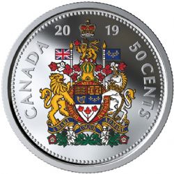 50 CENTS -  50 CENTS 2019 - CLASSIQUE COLORÉ (PR) -  2019 CANADIAN COINS