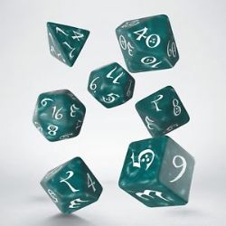 7 DÉS ENSEMBLE JDR -  7 DÉS, BLANC ET ORAGEUX -  CLASSIC RPG DICE SET Q-WORKSHOP