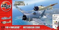 AIRFIX -  1/72 - F4F-4 WILDCAT AND MITSIBISHI ZERO -  DOGFIGHT DOUBLES 50184