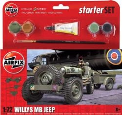 AIRFIX -  1/72 - JEEP WILLYS MB -  STARTER SET 55117