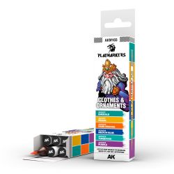 AK INTERACTIVE -  MARQUEUR ACRYLIQUE - CLOTHES & ORNAMENTS (6 REF.) -  PLAYMARKERS