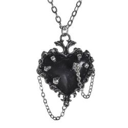 ALCHEMY GOTHIC -  PEWTER PENDANT - WITCHES HEART