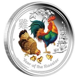 ANNÉE DU COQ - PIÈCE EN ARGENT PUR -  PIÈCES DE L'AUSTRALIE 2017