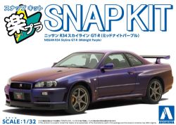 AOSHIMA -  1/32 - NISSAN R34 SKYLINE GT-R (MIDNIGHT PURPLE III) -  SNAP KIT 12-MP