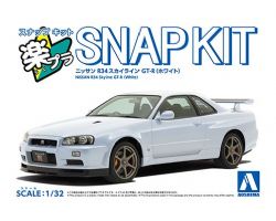 AOSHIMA -  1/32 - NISSAN R34 SKYLINE GT-R (WHITE) -  SNAP KIT 12-WH