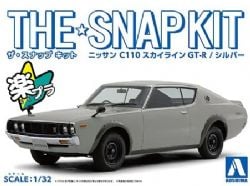 AOSHIMA -  1/32 - NISSAN SKYLINE GT-R C110 (SILVER) 18-A -  SNAP KIT 18-A