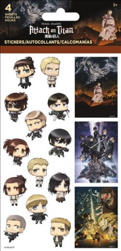 ATTACK ON TITAN -  4 FEUILLES D'AUTOCOLLANTS