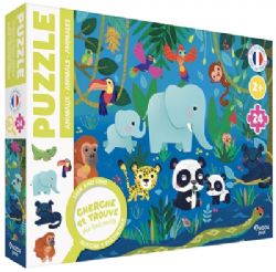 AUZOU -  PUZZLE CHERCHE ET TROUVE DES TOUT-PETITS : LES ANIMAUX (24 PIÈCES)