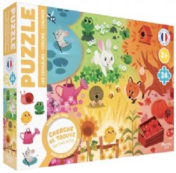 AUZOU -  PUZZLE CHERCHE ET TROUVE DES TOUT-PETITS : LES COULEURS (24 PIÈCES)