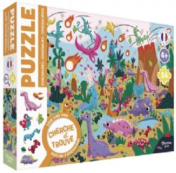 AUZOU -  PUZZLE CHERCHE ET TROUVE DES TOUT-PETITS : LES DINOSAURES (54 PIÈCES)
