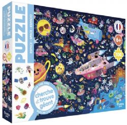 AUZOU -  PUZZLE CHERCHE ET TROUVE GÉANT - ESPACE (100 PIECES)