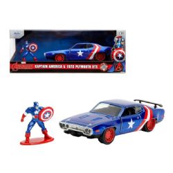 AVENGERS -  PLYMOUTH - 1972 GTX AVEC FIGURINE DE CAPTAIN AMERICA - 1/32