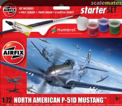 AVIONS DE CHASSE -  STARTER SET NORTH AMERICAN P-51D MUSTANG 1/72 (KIT SIMPLIFIE)