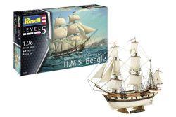 BATEAU À VOILES -  DARWIN'S HISTORICAL DISCOVERY BARQUE HMS BEAGLE - 1:96 (HARD) -  REVELL