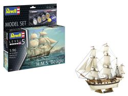 BATEAU À VOILES -  ENSEMBLE À MODÈLE - DARWIN'S HISTORICAL DISCOVERY BARQUE HMS BEAGLE - 1:96 (HARD) -  REVELL