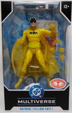 BATMAN -  FIGURINE DE BATMAN (YELLOW SUIT) - DETECTIVE COMICS #421 - PLATINUM EDITION - DC MULTIVERSE -  MCFARLANE TOYS