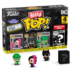 BATMAN -  PAQUET DE 4 FIGURINES BITTY POP! DEUX-FACES, BATMAN, LE SPHYNX ET MYSTÈRE - BATMAN À JAMAIS -  BATMAN 85ME ANNIVERSAIRE