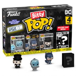 BATMAN -  PAQUET DE 4 FIGURINES BITTY POP! MR.FREEZE, BATMAN ET LE PENGOUINET MYSTÈRE -  BATMAN 85ME ANNIVERSAIRE